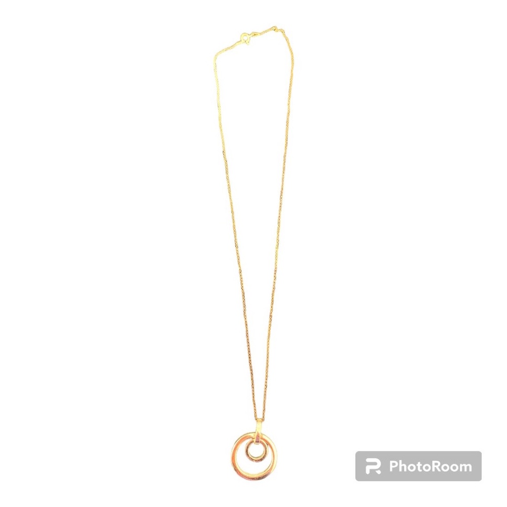 Sterling silver double circle necklace